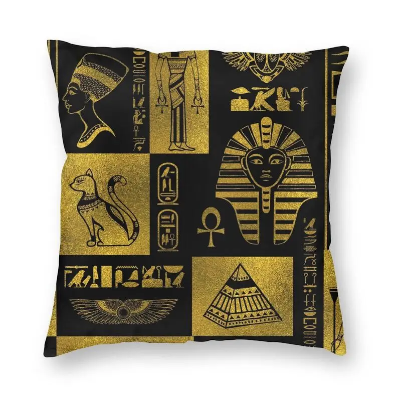 

Ancient Egypt Anubis Pillow Case Printed Hieroglyphs Cushion Cover for Sofa Car Home Decor Harajuku Pillowcase