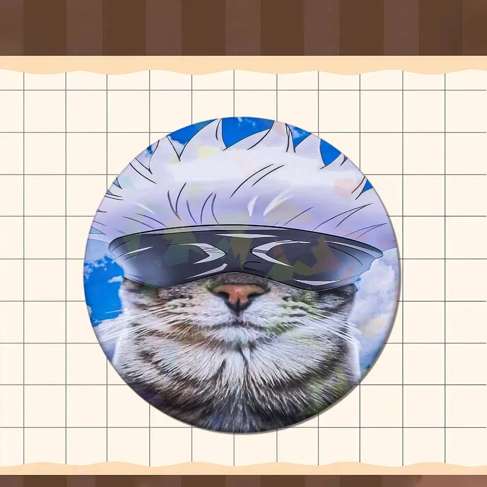 Funny Cat Cos Satoru Gojo Pins Lapel Birthday Brooch Gift Backpack Clothes Accessory Decoration Badge Set Glass Shine