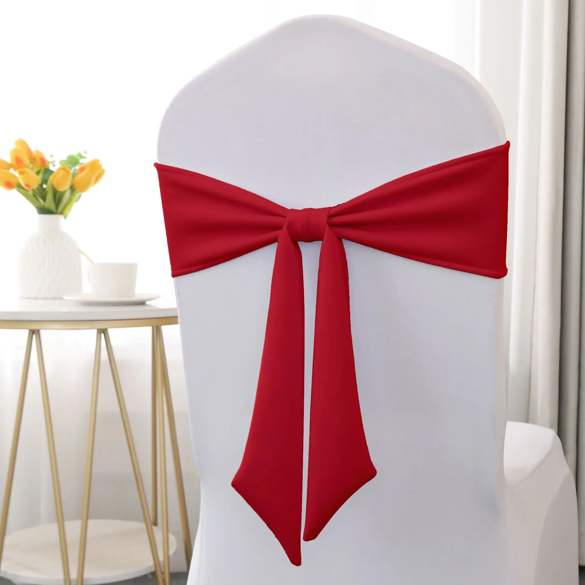 6 Pcs Wedding Chair Bow Decoration Romantic Ribbon Bow Chair Sashes Ornament for Home Party Ceremony Events Decor
