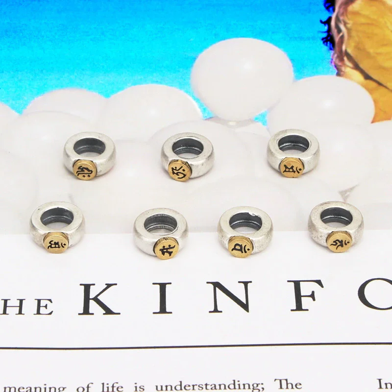 

S925 чистое серебро двенадцать зодиака восемь охранных болит, проставка, сделай сам, ювелирные изделия с кристаллами, браслет, аксессуары-проставки