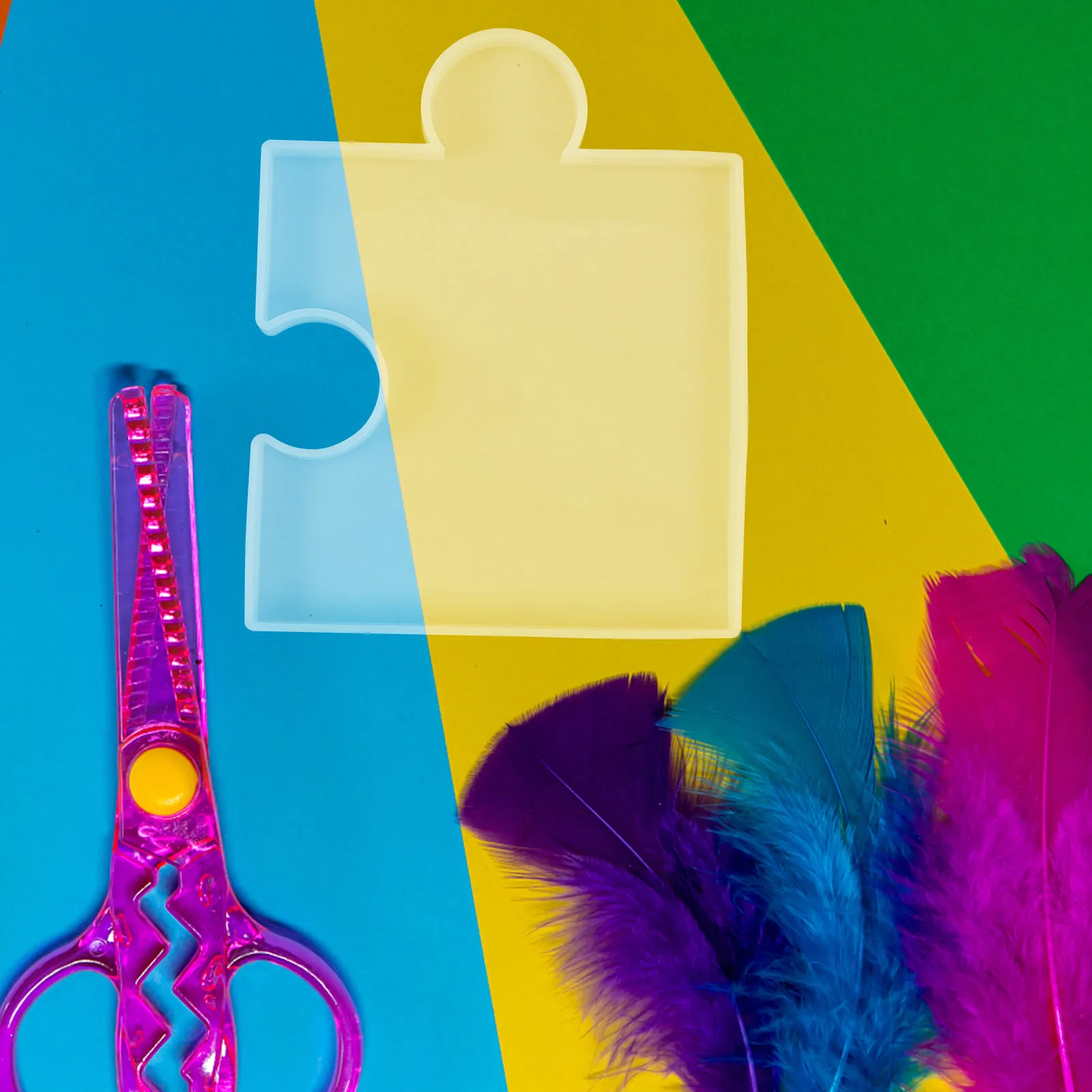 

2Pcs Silicone Puzzle Coaster Molds Flexible DIY Epoxy Resin Mold Set Smooth Edge Heat Resistant Resin Cup Mat Tray for Home