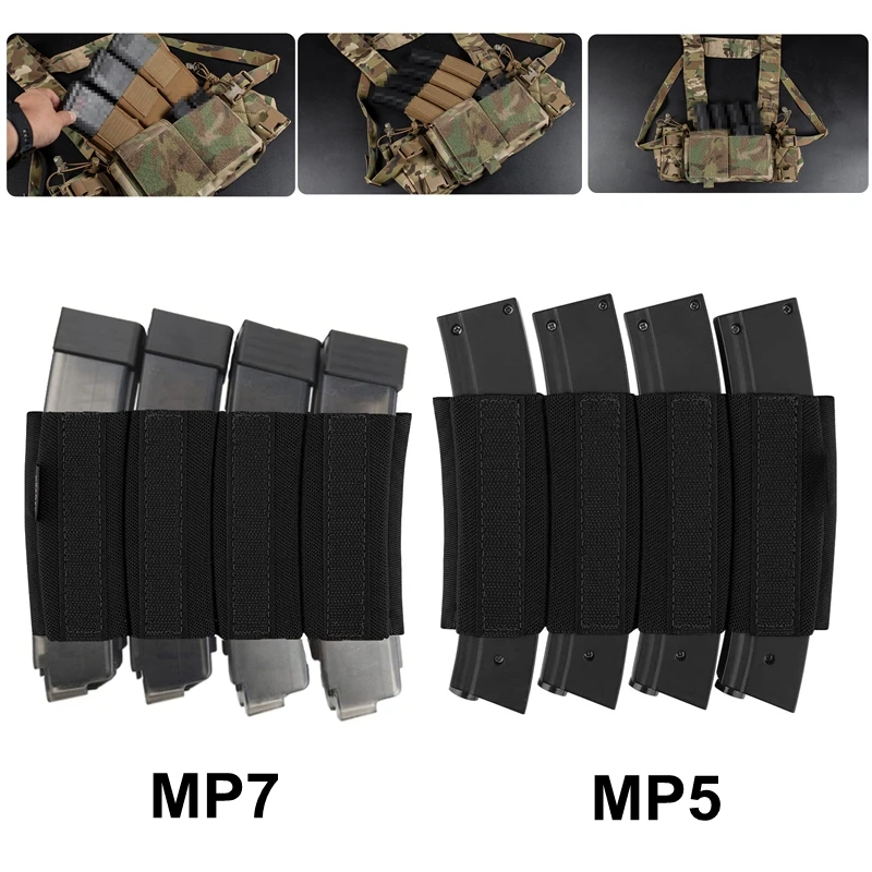 Tactical MP5 MP7 Magazine Holder with Hook Fasteners for MK3 and MK4 Chest Rig MK4 Chest Rig MP5 Magazine Insert