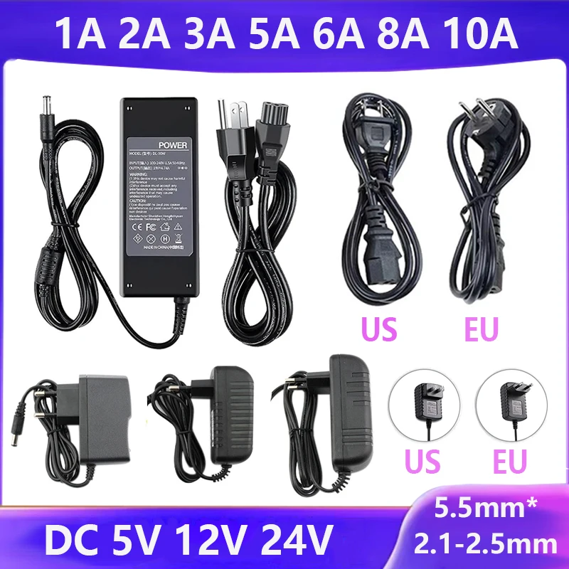 電源アダプター,AC 220v dc 5v,6v,8v,9v,10v,12v,13v,15v,ユニバーサル充電器24v、1a、2a、3a、5a、6a、8a、10a、EU