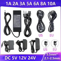 AC 220V Power Supply Adapter DC 5V 6V 8V 9V 10V 12V 13V 15V 24V Universal Charger 1A 2A 3A 5A 6A 8A 10A EU For IR llluminato