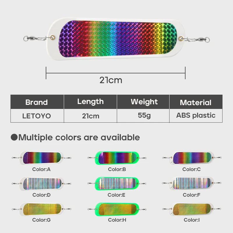 LETOYO  8in/21cm Fishing Flasher Double Sided Stickers Trolling board Fishing tool Sea Fishing Trolling flash board Salmon