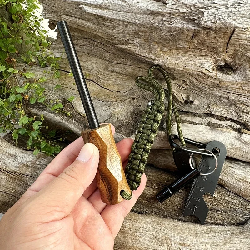 New Outdoor Fire Starting Magnesium Rods Stone Fire Starter Survival Belt with Leather Rope Strong Scraper for Camping Hiking