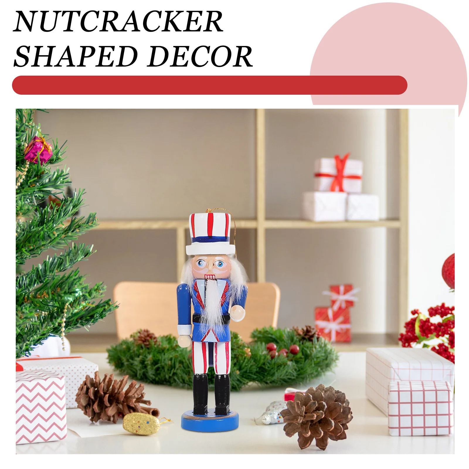 

6Pcs Nutcracker Puppets Xmas Wooden Ornaments Craft Exquisite Design Safe Natural Wood Christmas Decor Home Office