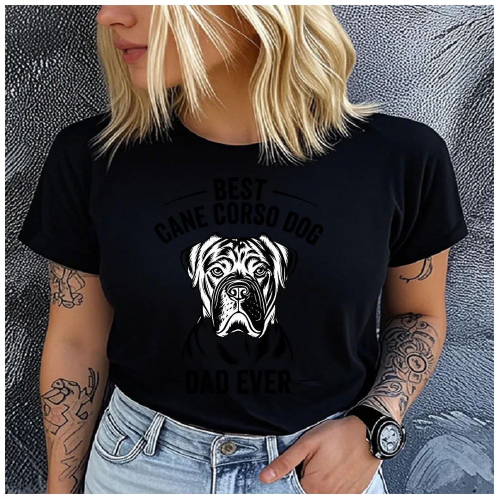 Cotton 100%  Best Cane Corso Dog Dad Ever Graphic T-shirt Men Cane Corso Portrait Print Dog Owner Casual Short Sleeve Summer Tee