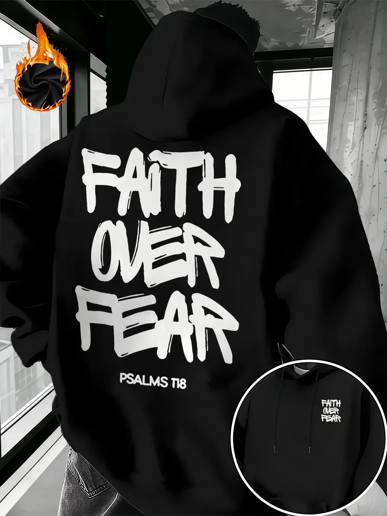 Jesus Hoodie Unisex Faith Christian God Bible Psalm Religious Fear Quote Grace Trendy Oversized Sport Sweatshirts