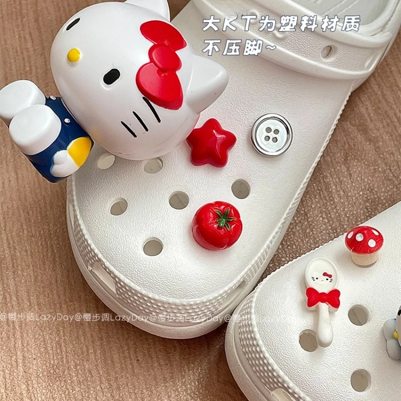 8PCS JIBBITZ Hello Kitty Shoe Charms Set Animal-Themed Shoe Accessories Perfect for Beach Shoes Decoration Xmas Gifts