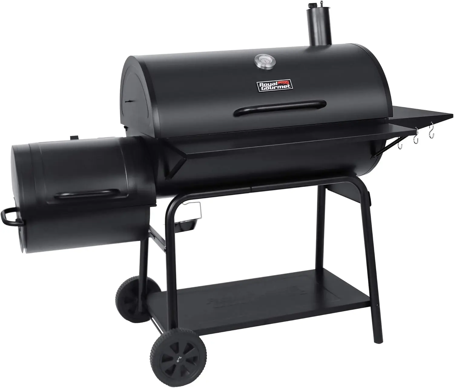 Royal Gourmet CC2036F Barrel Charcoal Grill with Offset Smoker, Outdoor Smoker with 1200 Sq. In. Cooking Area for Outdoor