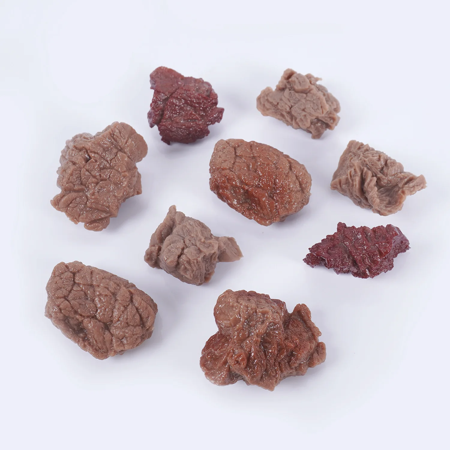 

10PCS PVC Simulation Beef CChunks Artificial Beef Beef Barbecue Western Restaurant Window Display Props Dishes Ornaments