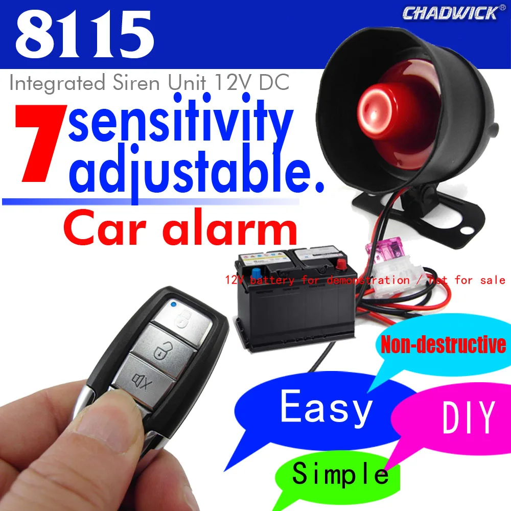 Universal Car Alarm Systems One Way Car Alarm Device Vibration Alarm System M810-8115 Lossless Assembly car alarm devices