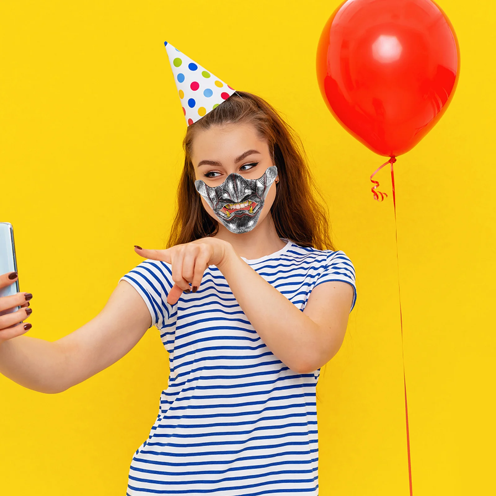 Half Face Demon Masker Prajna Cosplay Halloween Prop Comfortabele pasvorm Cover voor gemaskerde balevenementen