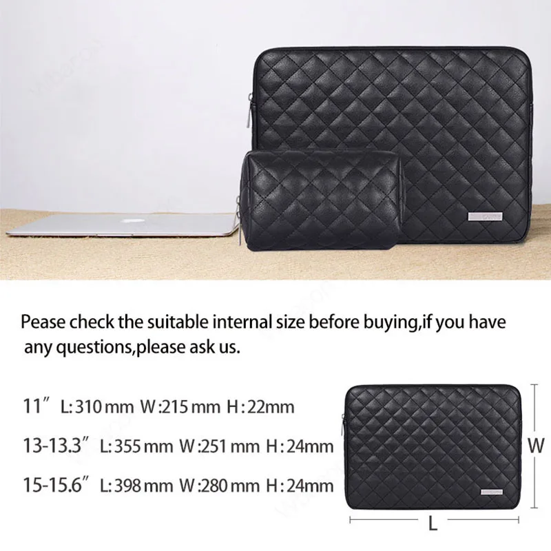 PU Leather Laptop Sleeve For Macbook Air 13 M1 Pro 13.3 11 15.6 inch Notebook Bouch for iPad Samsung Xiaomi Laptop Bag Shell