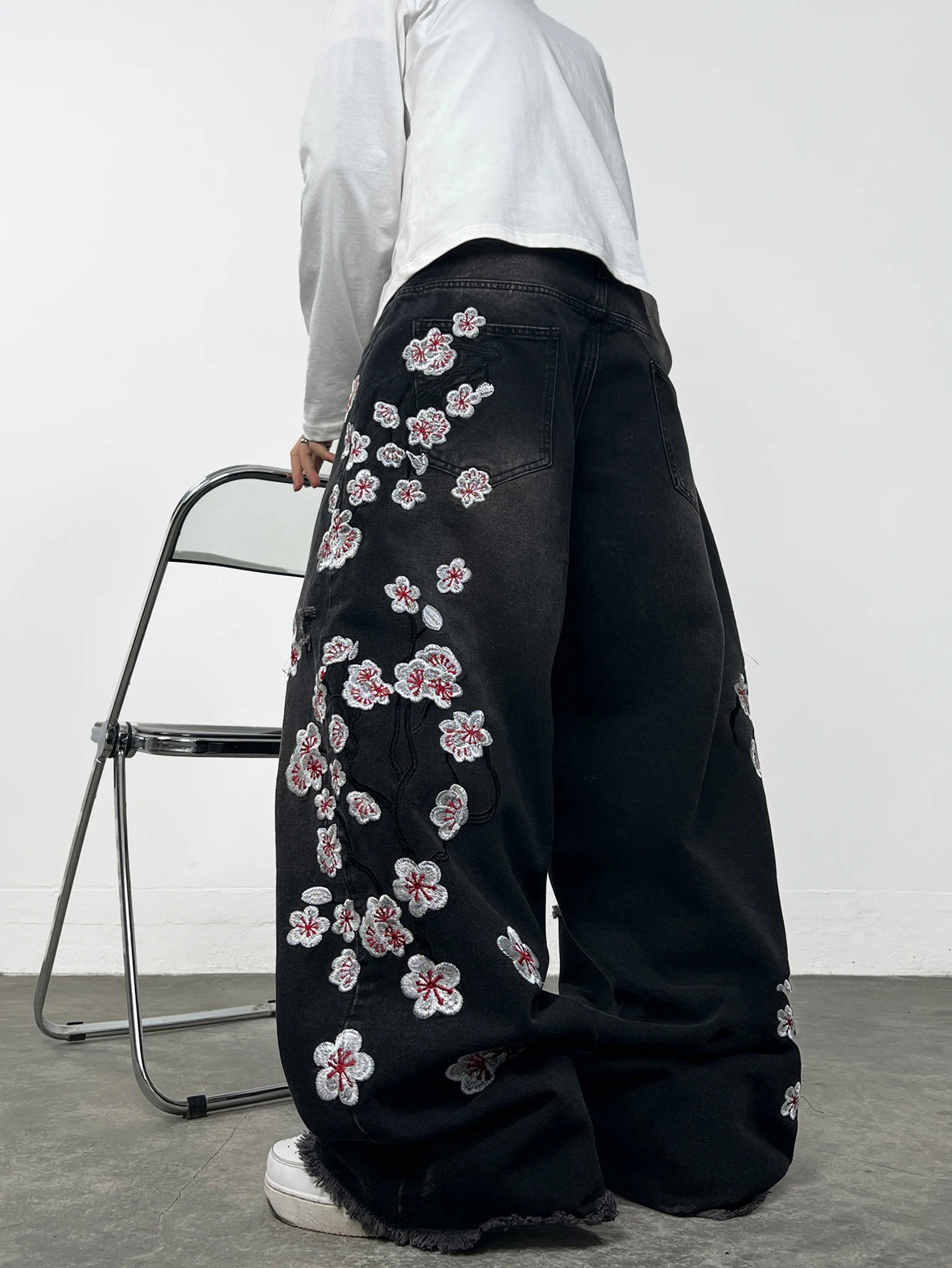 American Retro Floral Embroide - Embroidery On Jeans ulasan dan harga