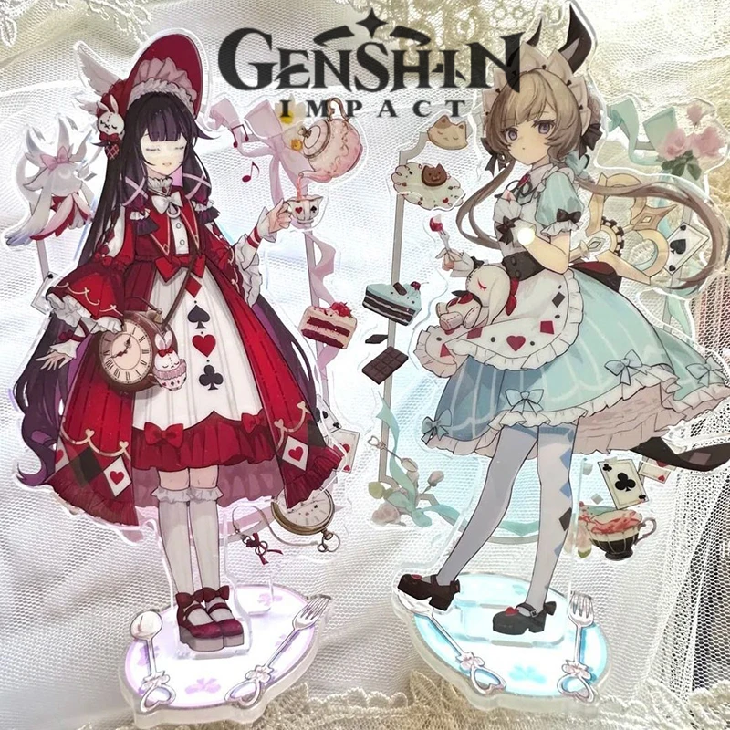 Game Genshin Impact Sandrone Marionette Columbina Moon Maiden Cosplay Standing Plate Kawaii Acrylic Figure Stand Accessory Props