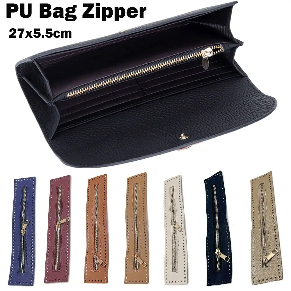 DIY PU 가죽 PU 가방 지퍼 긴 27CM 가죽 지퍼 하드웨어 교체 가능 의류