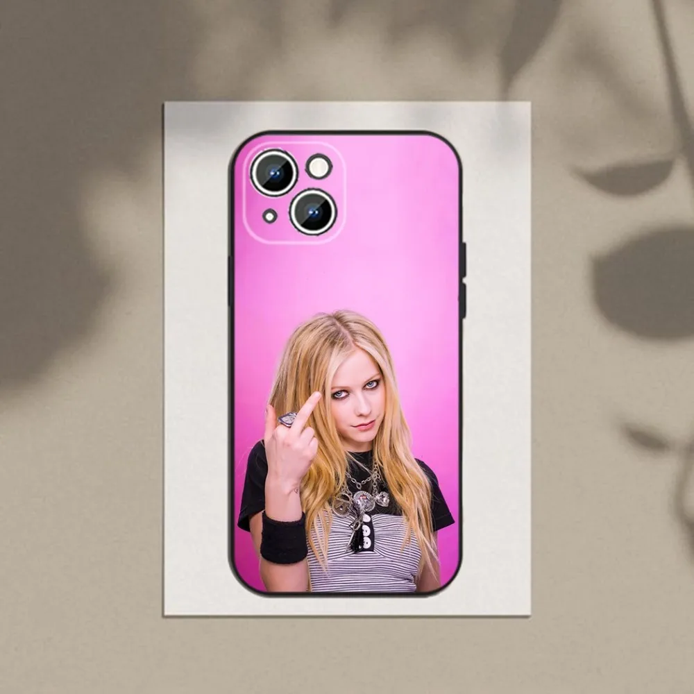 A-Avril L-Lavigne Coque   Phone Case For Apple iPhone 15,14,13,12,11,XS,XR,X,8,7,Pro,Max,Plus,mini Silicone Black Cover