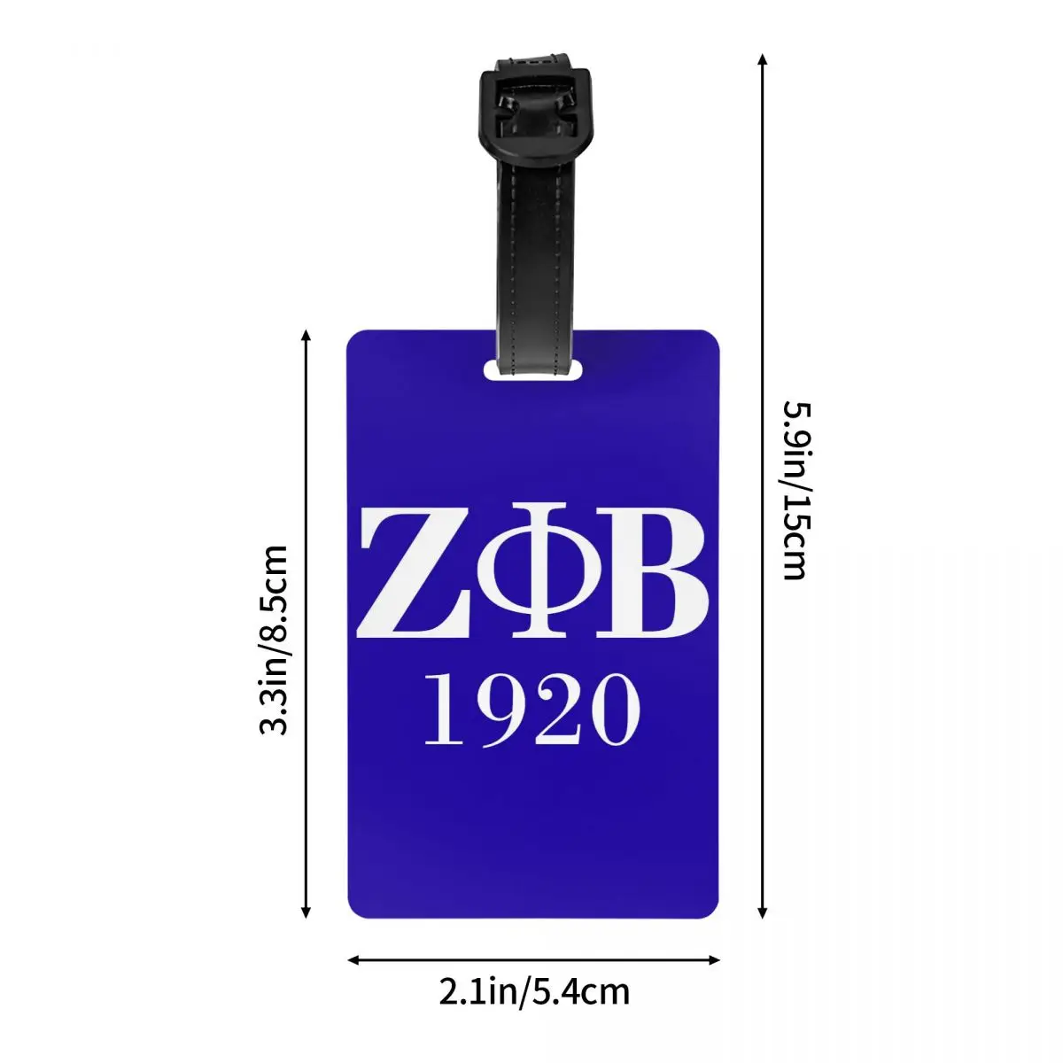 Custom Zeta Phi Beta Sorority Logo Luggage Tag With Name Card Greek Letter 1920 Privacy Cover ID Label for Travel Bag Suitcase