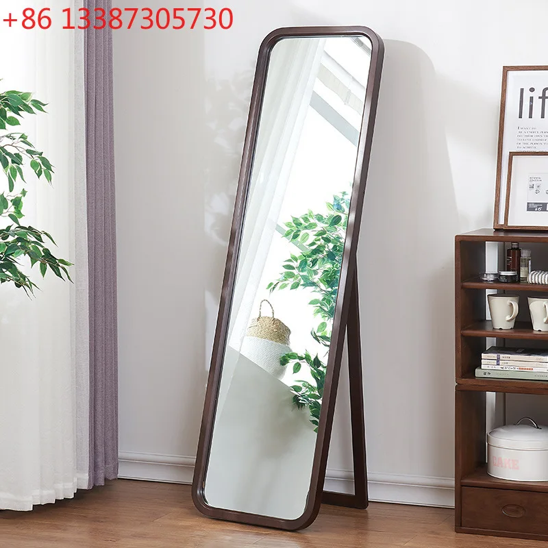 

Настенное зеркало в полный рост из массива дерева в скандинавском стиле для спальни, напольное, от пола до потолка.