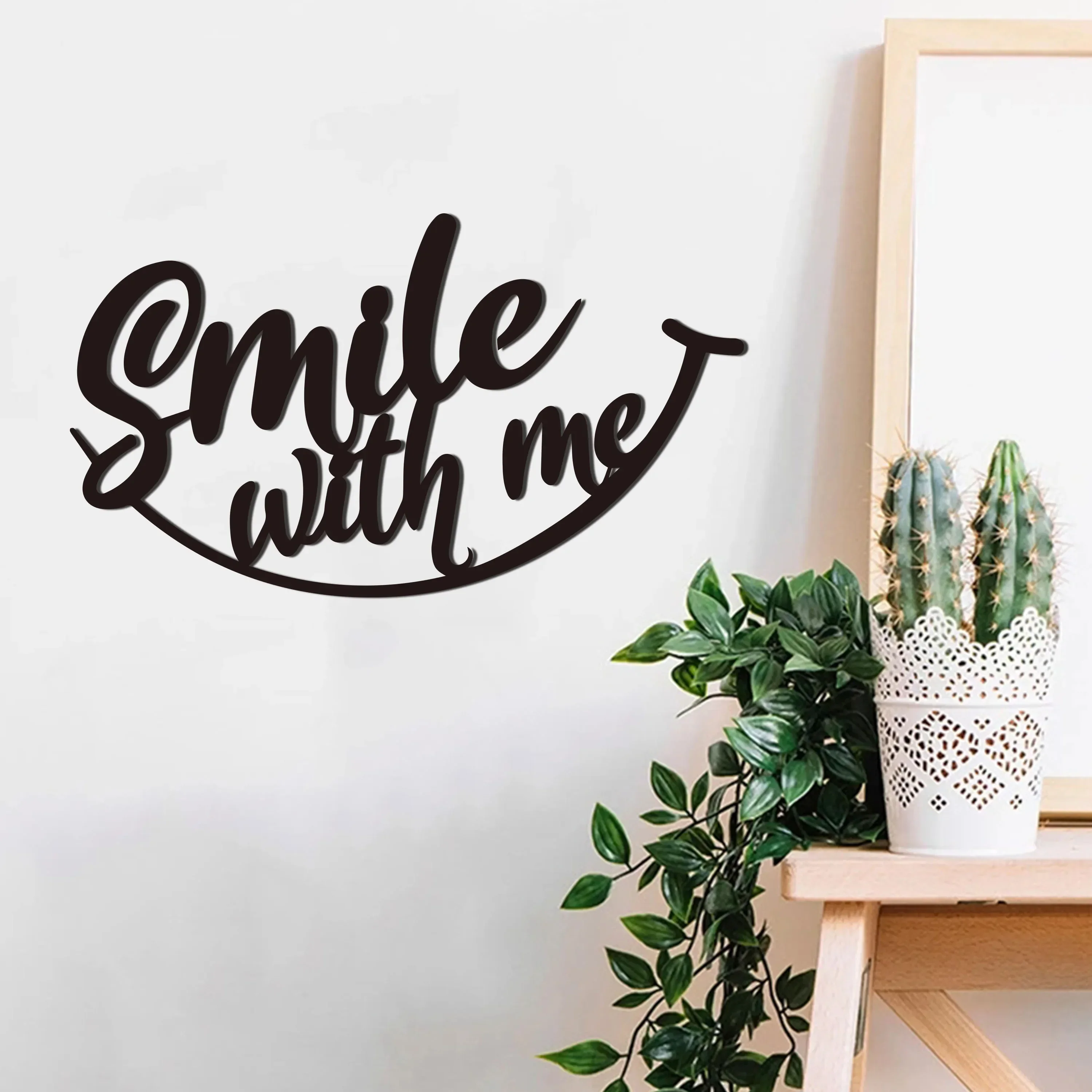 

CIFBUY украшение 1 шт. улыбка со мной металлическая настенная подвеска искусство настенный Декор, цитаты металлическая гостиная Настенный декор буквы, Moder