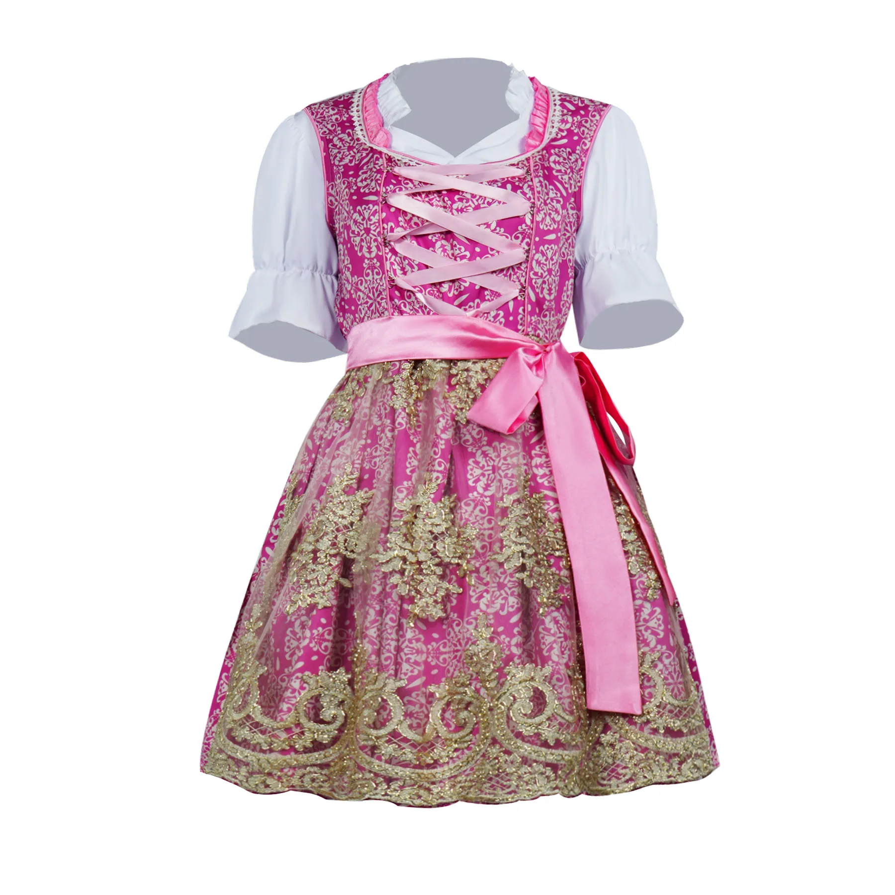 

Halloween German Beer Girl Costume Beer Girl Dress Maid Costume Women's Performance Dress