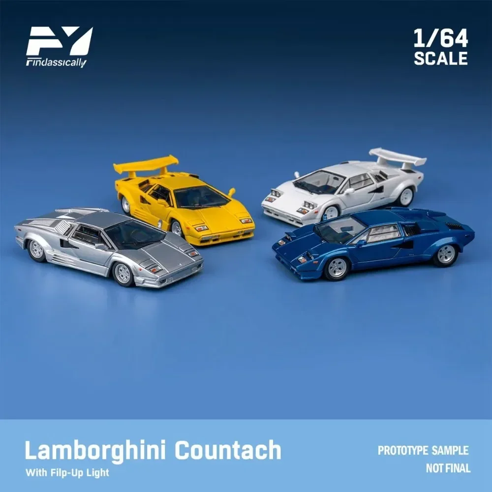 Alloy Model Car FY 1:64 Lamborghini LP5000 Countach S QV 25th Anniversary Edition Model Collection Ornaments Pop-up Headlamps