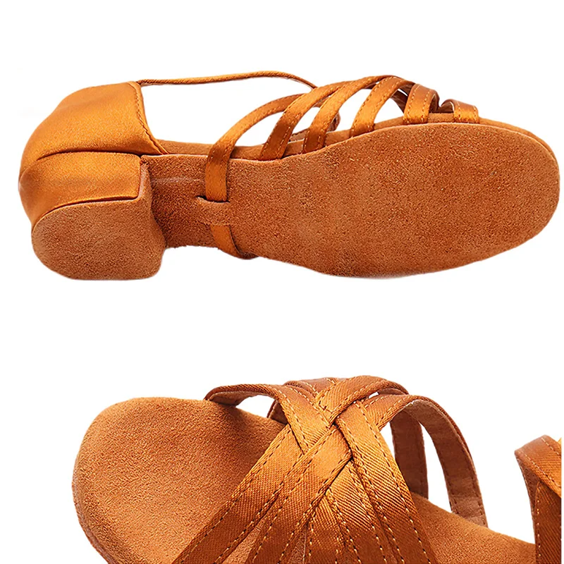 25-42 Latin Dance Shoes for Girls Women Ladies Ballroom Modern Tango Salsa Dancing Performance Shoes Medium Heels Training Shoes
