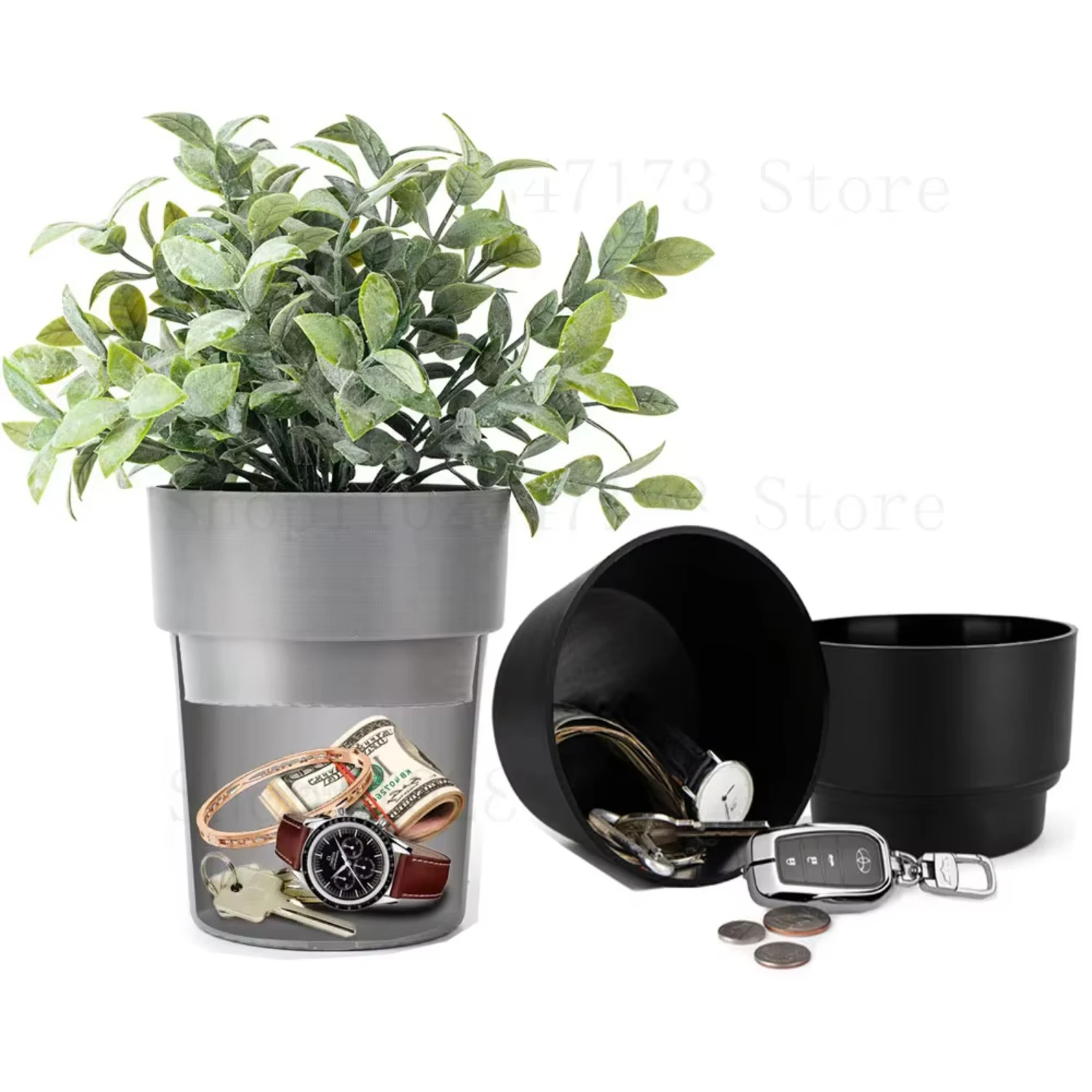 Large Flower Pot Hidden Safe Lock Box Surprise Secret Hideaway Plant Stash Hide Money, Keys, Jewlery Organizer  Valuables