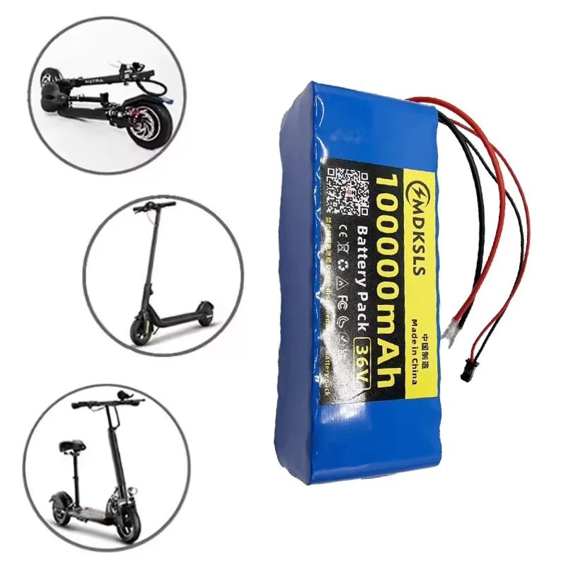 2026 New 36V 100000mAh 10S3P 18650 Battery Pack built-in 15A BMS,Electric Scooter Lithium Battery 500W Electric Scooter Battery