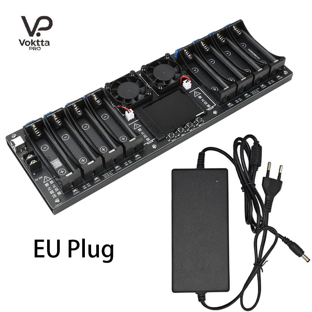 8-kanaals 18650 batterijcapaciteit interne weerstandstester Automatisch opladen Ontladingsmodule 2,4 inch met curve-display