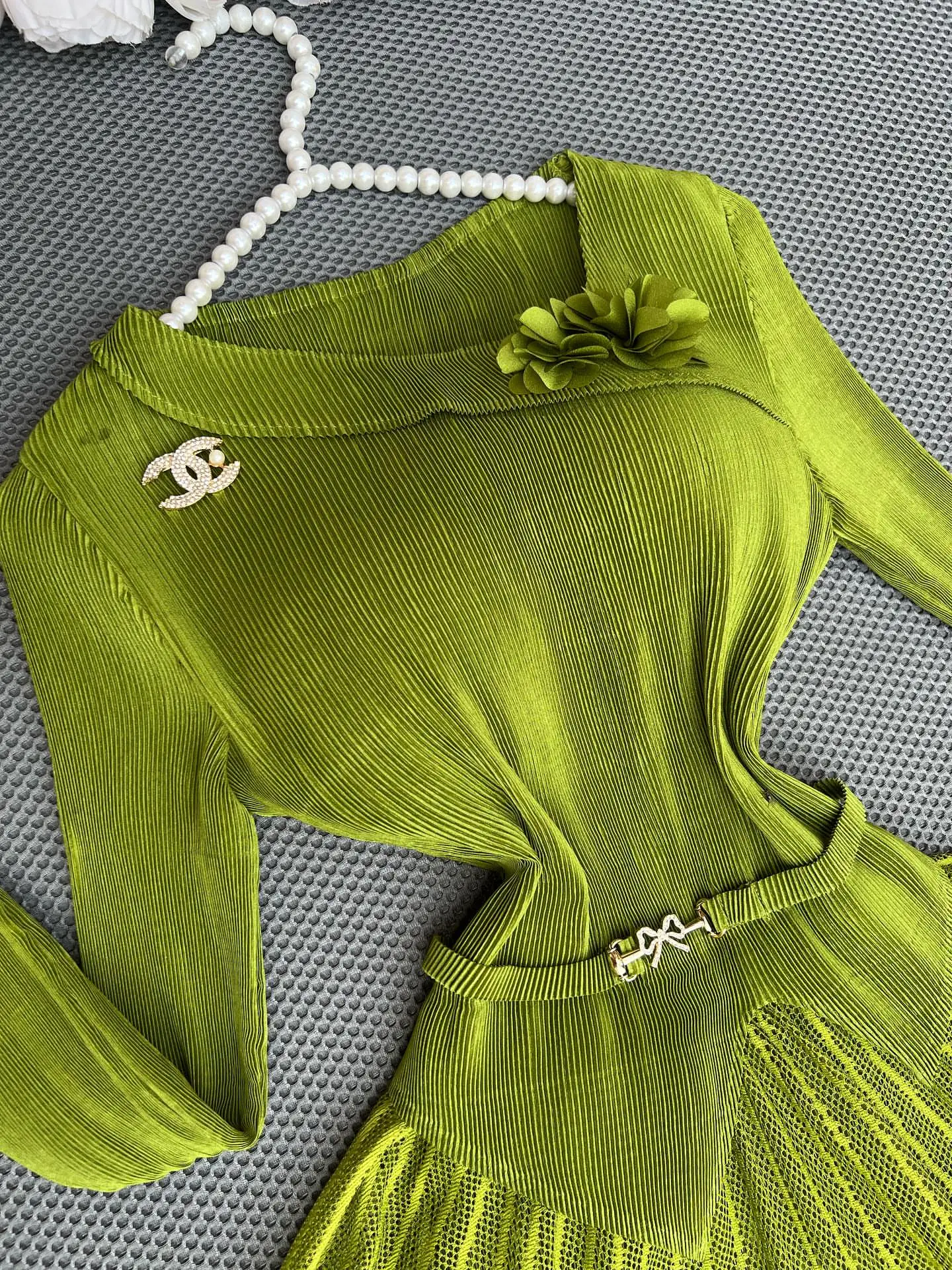 ANLAN 新ミヤケ 2025 夏大きいサイズの女性薄いプリーツドレスシンプルなウエストエレガントな大きな弾性プロムロングドレス 2AN6109