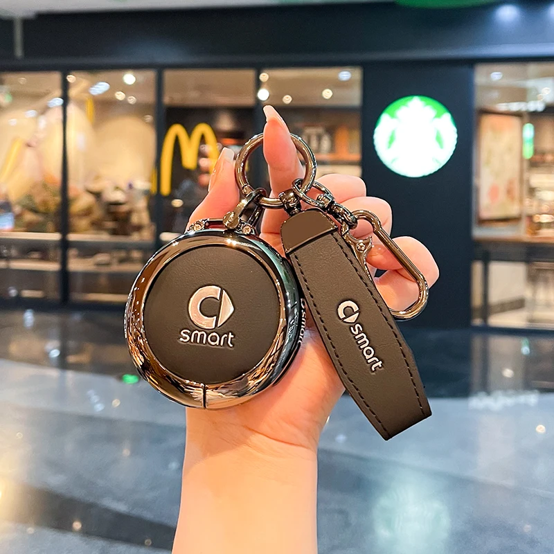 Leather Car Remote Key Case Cover Protector Shell For Mercedes Benz SMART Fortwo 1 BRABUS 1 Benz SMART 2022 2023 Accessories