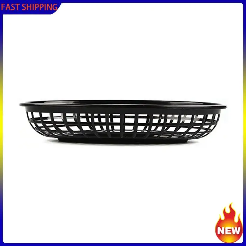 Hot Trend-72 Pcs Plastic Fast Food Baskets Oval Serving Platter Breakfast Dinner Plates French Fries Cake Bread Tray Restaurant