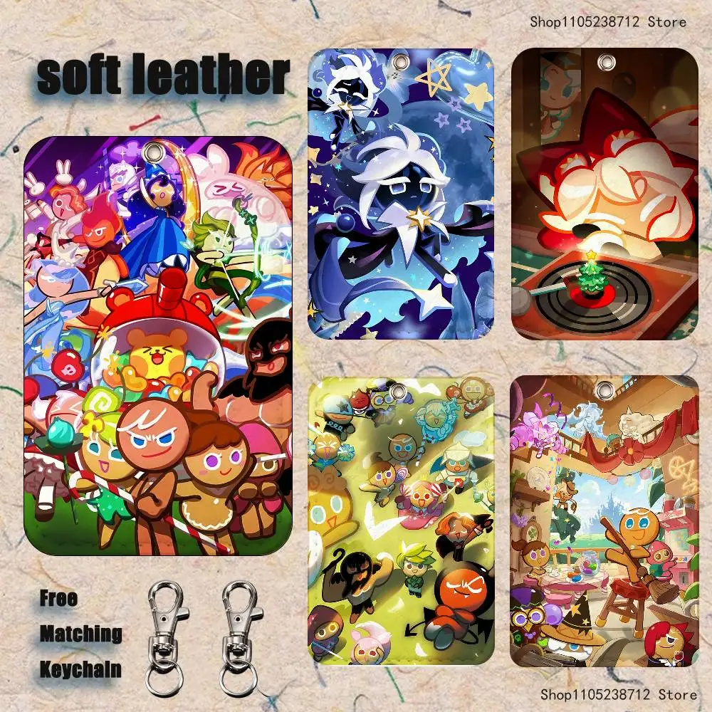 

Hot Funny Game Cute C-Cookies R-Runing Holder Keychain For Bank Business Work Card Holder Student Card Protective Case Bus Card