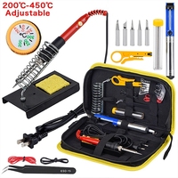 JCD 220V/110V  Adjustable temperature Electric Soldering iron with welding nozzle Soldering iron head 908 welding kit 60W