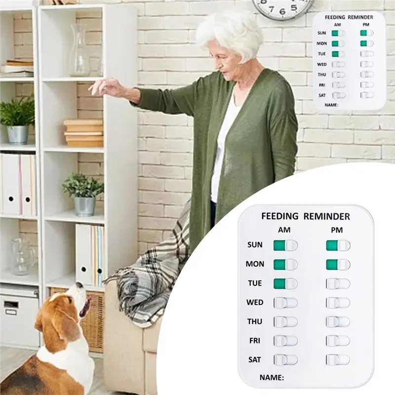 【THANKSGIVING DAY】Pet Feeding Reminder,AM/PM Indication, Chart Wtih Magnetic Reminder Sticker, For Preventing Overfeeding For Pu