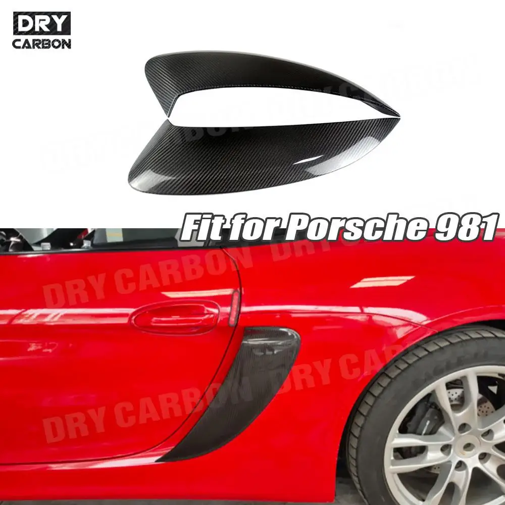 For Porsche 981 Cayman Boxster 2013 2014 2015 Carbon Fiber Car Door Side Fender Vents Trims Frame Decoration Cover Accessories