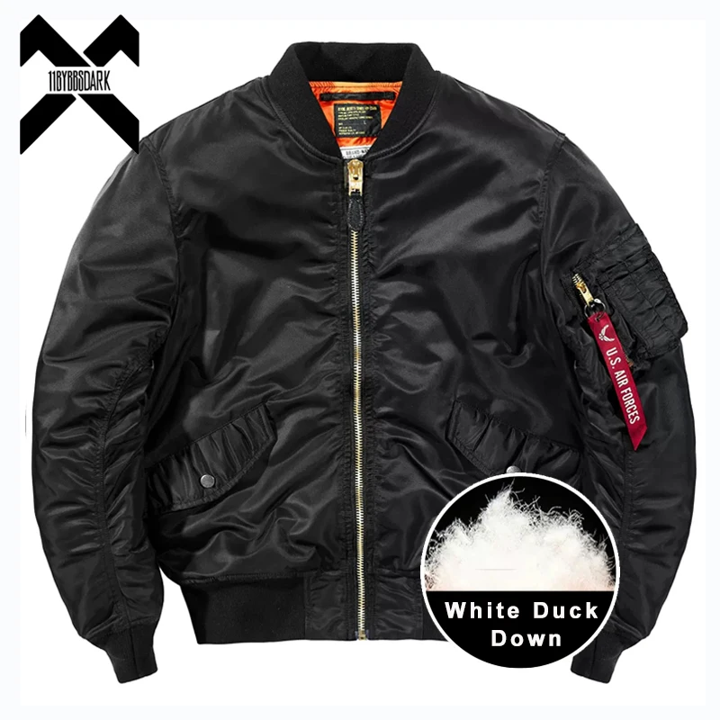 Winter Men US Air Forces Bomber Down Jacket MA-1 Military Tactical White Duck Down Jacket Warm Outwear Coat Hip Hop Streetwear