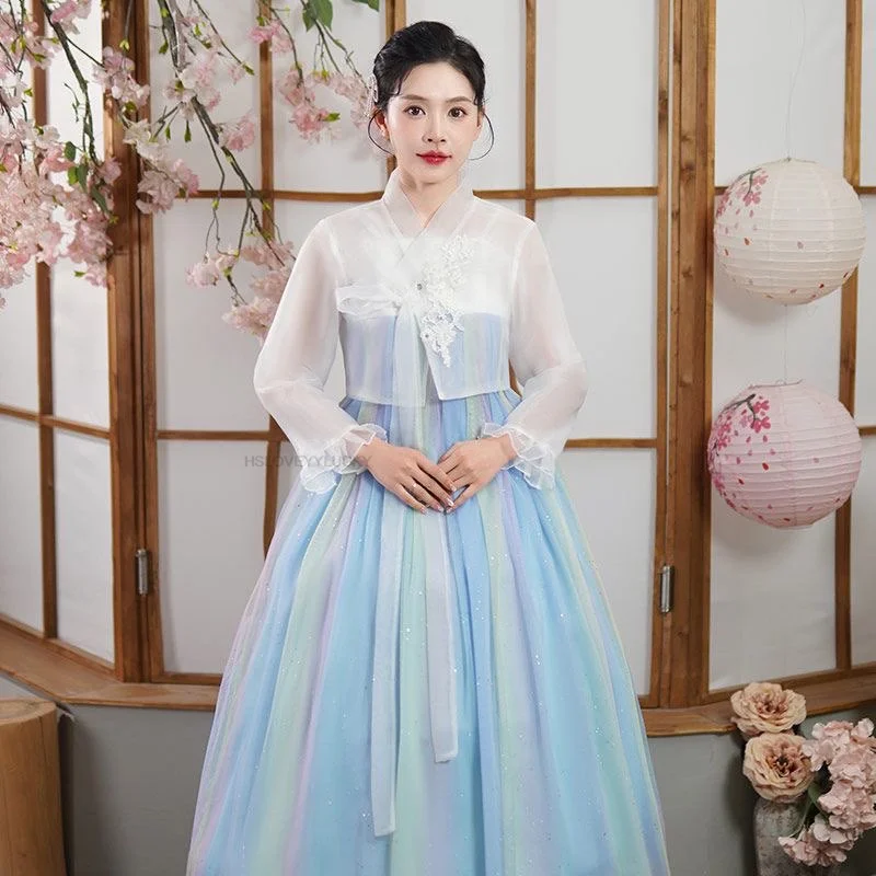 الهانبوك نمط اللباس الكورية التقليدية زي الهانبوك التصوير الملابس خمر مهرجان دعوى النساء الرجعية الرقص الهانبوك #6