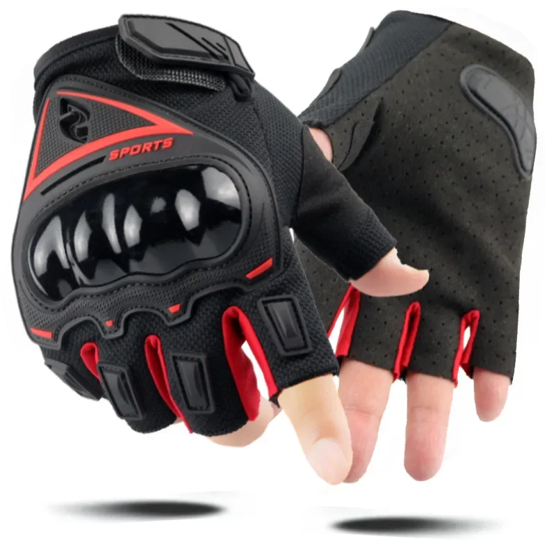 Cross Border Riding Gloves Motorcycle Men's Summer Half Finger Racing Rider Motorcycle Carbon Fiber Protective Gloves