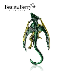 Trendy Enamel Small Flying Dragon Brooches for Women Unisex Animal Pins 2-color Available Casual Party Accessories Gifts