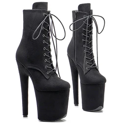 Leecabe 20CM/8Inch  Ankle Boots Extreme High Heels Devious Shoe Fetish Heels Sexy Exotic Pole Dance Booties Suede