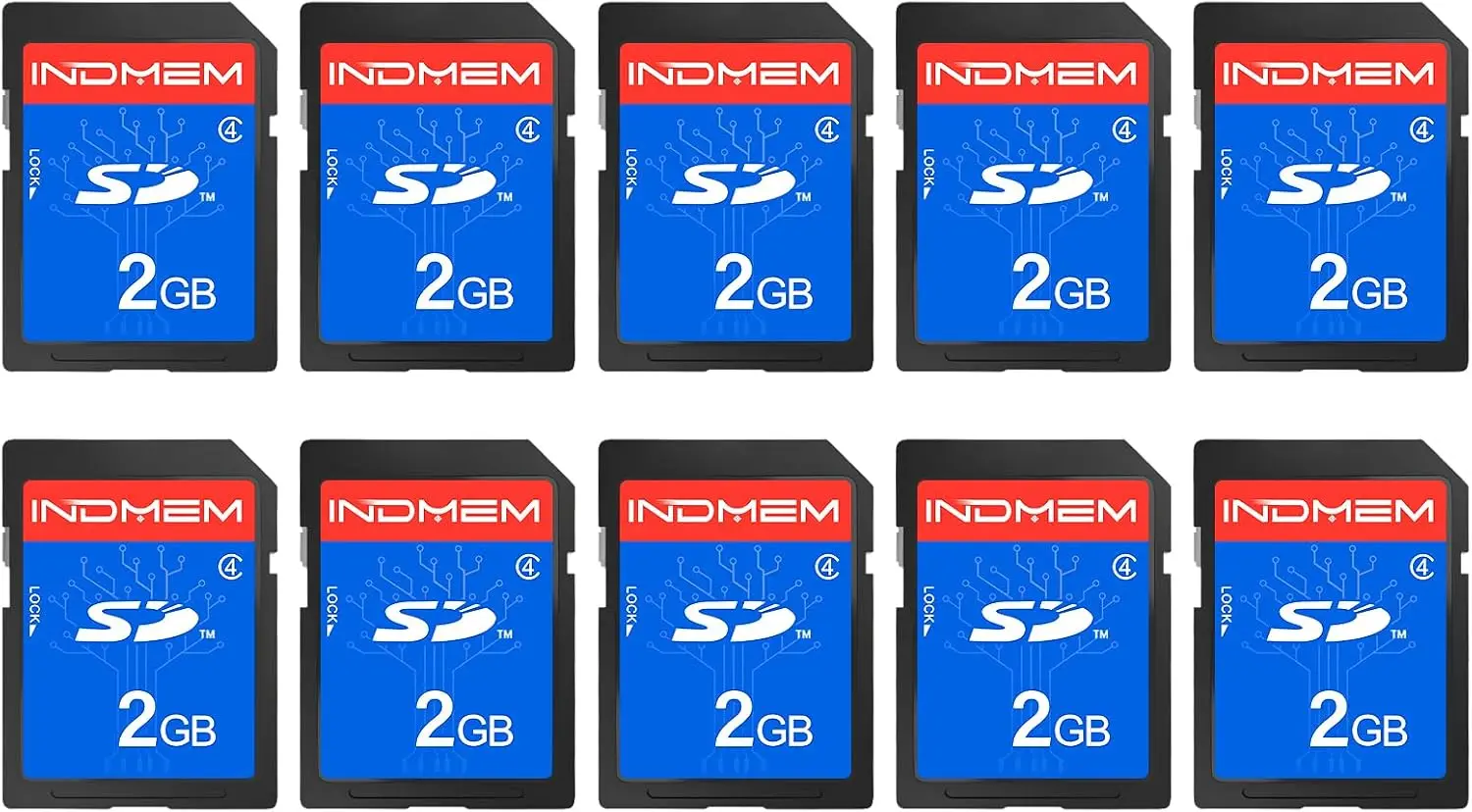 

10-Pack 2GB SD Memory Cards, Class 4 Speed for Cameras and Devices, Secure Digital Storage