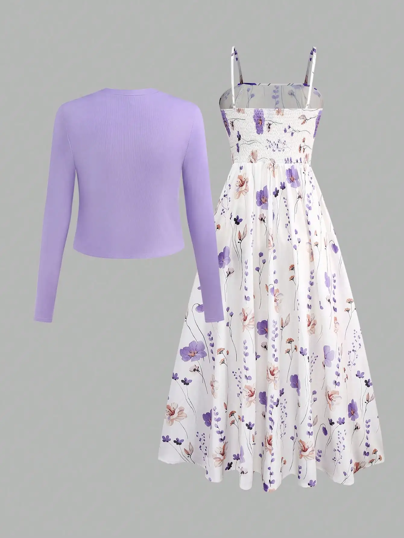 여성용 우아한 레오파드 프린트 캐미솔 드레스와 허리 조임끈 & 니트 가디건 세트