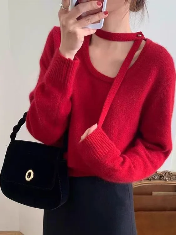 Faionable rond Ne tricoté pull ort couche de Base automne hiver drapé Design printemps haut d'été femmes Premium vêtements