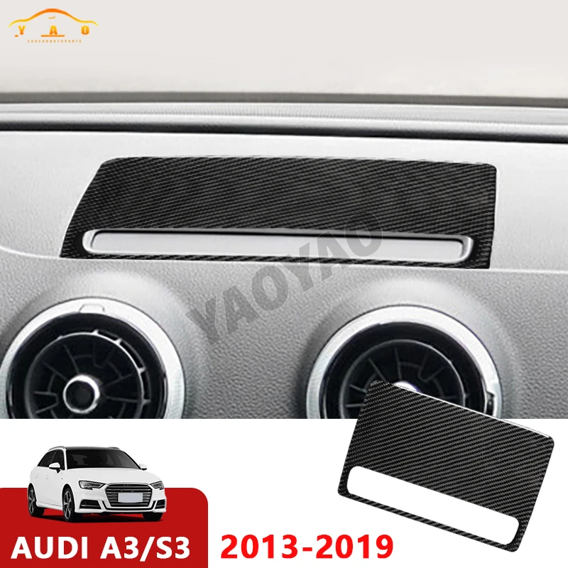 

Carbon Fiber Auto Central Control Navigation Screen Decor Sticker Trim Cover For Audi A3 S3 2013-2019 Auto Accessories