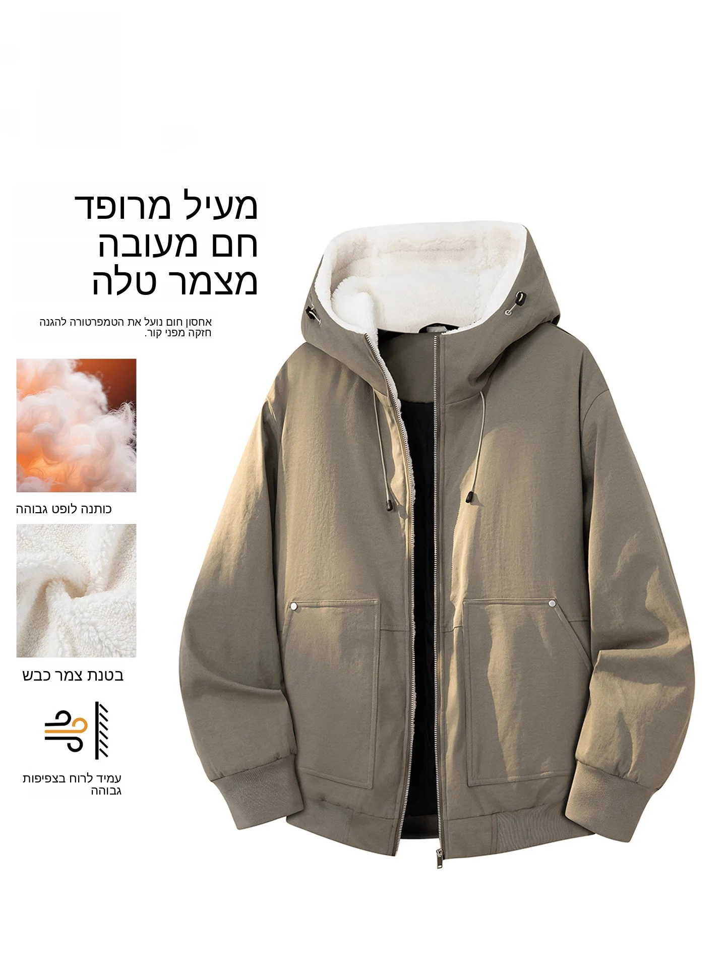 

Nainiu Road Men's Thickened Lamb Velvet Cotton Jacket Warm Workwear Coat Autumn Winter New Style Youth Casual Fashion