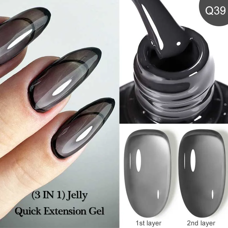 

LILYCUTE 7ML Jelly Black Quick Extension Gel Nail Polish Nude Esmalte Unas Semipermanente UV Soak Off Nail Art Construction Gel